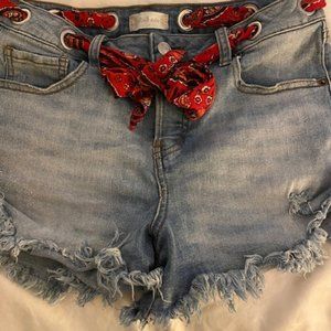 Women's Altar'd State Demin Shorts with Ribbon Tie Size 27